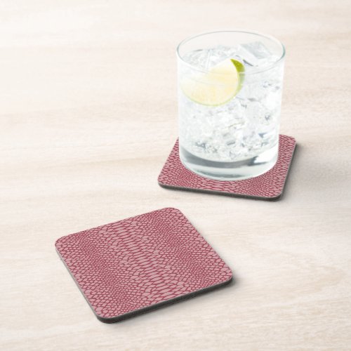 Pink Snake Print Beverage Coaster