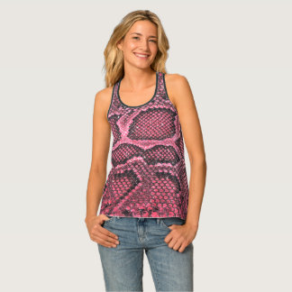 Pink snake scale pattern tank top
