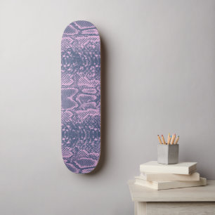 Pink Snake Skin Animal Print Skateboard