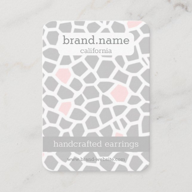 Pink Snake Skin Handmade Jewelry Display Holder Business Card (Front)