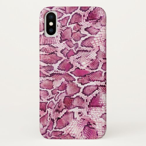 Pink Snakeskin iPhone X Case