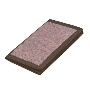 Pink Snakeskin Tri-fold Wallet