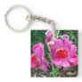 Pink Snapdragon Flowers Keychain