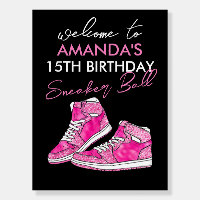 Pink Sneaker Ball Birthday Welcome