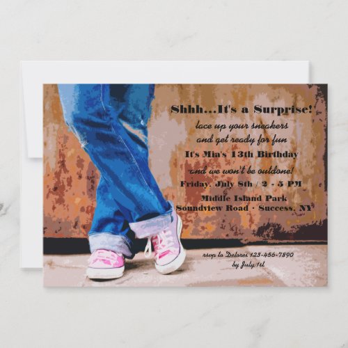 Pink Sneakers Invitation