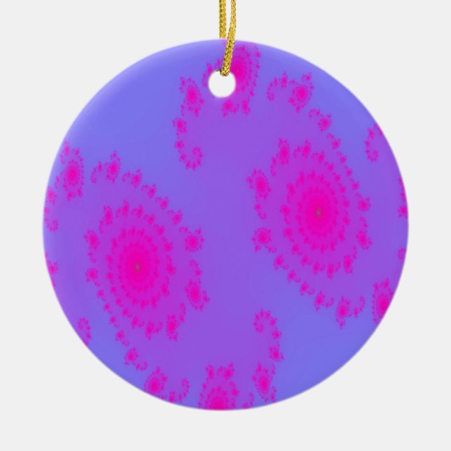 Pink Sneeze Patterned Pendant Ceramic Ornament (Front)