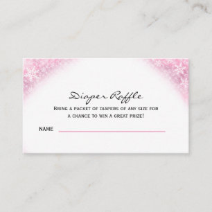 Pink Snow Baby it's Cold Outside Diaper Raffle Enclosure Card