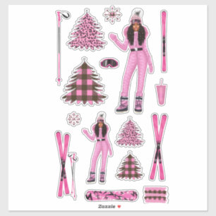 Pink Snow Bunny Ebony Fuller Shopp Sticker Decals