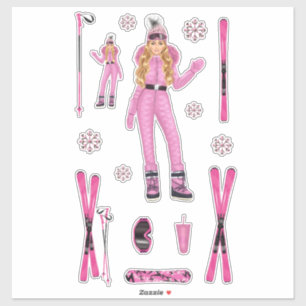 Pink Snow Bunny Ebony Fuller Shopp Sticker Decals 