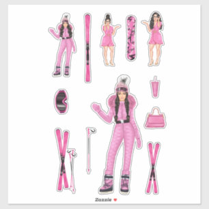 Pink Snow Bunny Ebony Fuller Shopp Sticker Decals