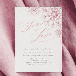 Pink Snow in Love Bridal Shower Invitation