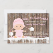 Pink Snowflake Baby its Cold Outside Baby Shower Invitation (Front)
