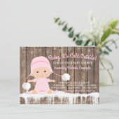 Pink Snowflake Baby its Cold Outside Baby Shower Invitation (Standing Front)
