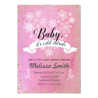 Pink Snowflake Invitations 7