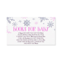 Pink Snowflake Baby Shower Books For Baby Card