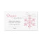 Pink Snowflake Baby Shower Diaper Raffle