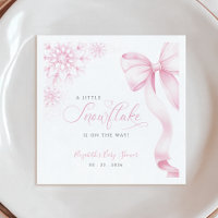 Pink Snowflake Baby Shower Napkins