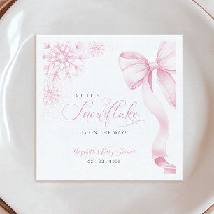 Pink Snowflake Baby Shower Napkins