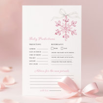 Pink Snowflake Baby Shower Prediction Advice Game