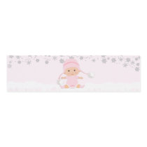 Pink Snowflake Baby Shower Water Bottle Labels