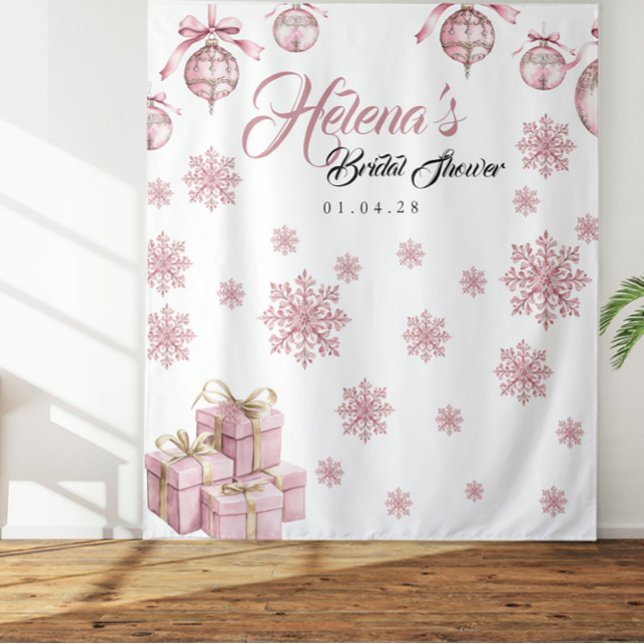 Pink Snowflake Backdrop | Winter Bridal Shower (Creator Uploaded)