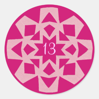 Pink Snowflake Bat Mitzvah Classic Round Sticker