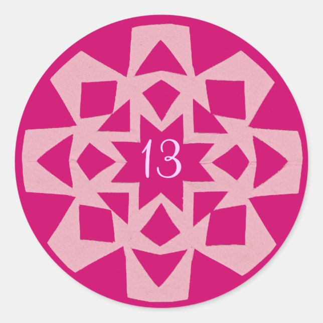 Pink Snowflake Bat Mitzvah Classic Round Sticker (Front)
