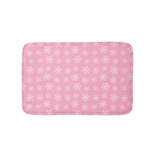 Pink Snowflake Bath Mat