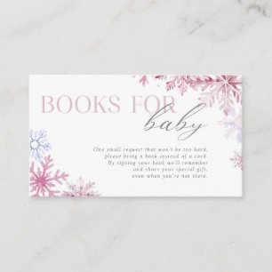 Pink Snowflake Books for Baby Insert Card 3.5x2
