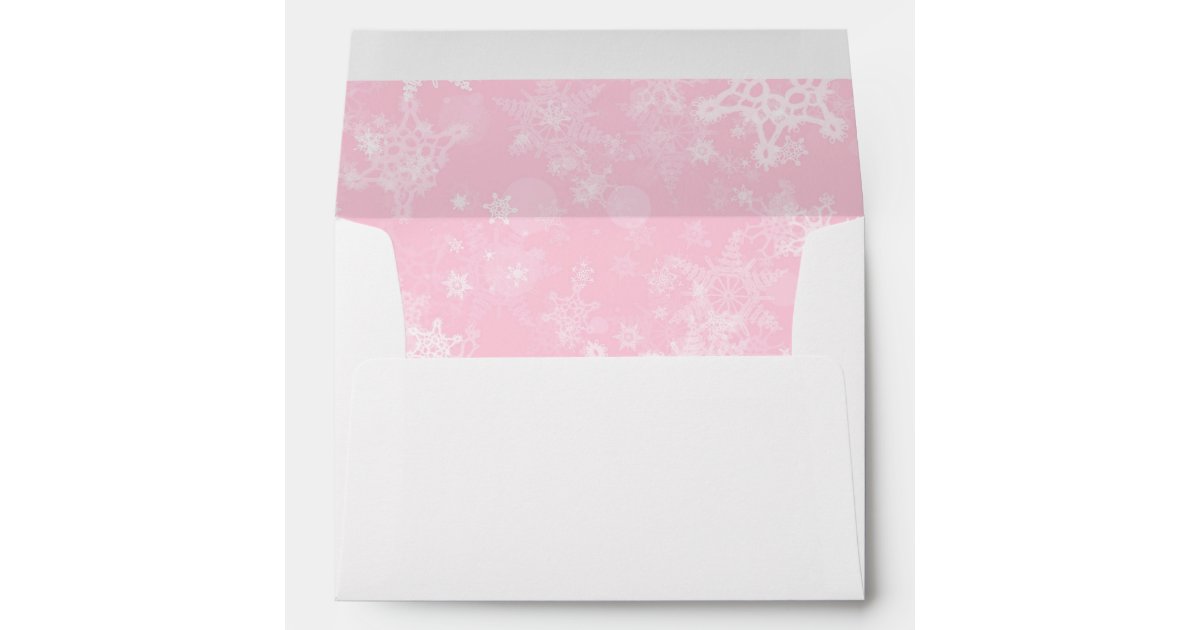 Pink Snowflake Christmas Envelope | Zazzle