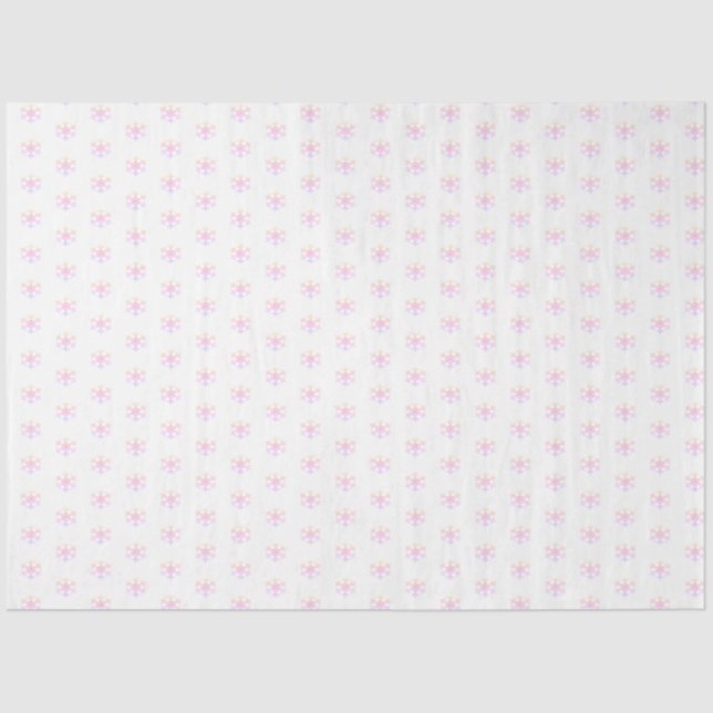 Pink Snowflake Christmas Tissue Paper (Front)
