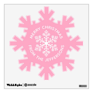 Pink Snowflake Christmas Wall Decal