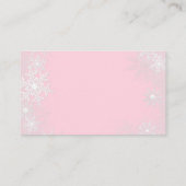Pink Snowflake Diaper Raffle Tickets Enclosure Card (Back)