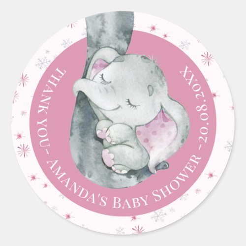 Pink Snowflake Elephant Winter Girl Baby Shower Classic Round Sticker - It's Cold Outside Pink Snowflake Elephant Winter Girl Baby Shower Classic Round Sticker.
This watercolor baby shower favor's sticker features snowflakes with pink baby elephant and snowflakes. It is perfect for winter, rustic, holiday pink girl baby shower.
You can edit/personalize whole Template.
If you need any help or matching products, please contact me. I am happy to create the most beautiful personalized products for you!