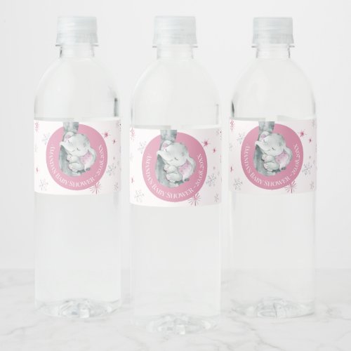 Pink Snowflake Elephant Winter Girl Baby Shower  Water Bottle Label - It's Cold Outside Pink Snowflake Elephant Winter Girl Baby Shower Water Bottle Label 
This watercolor baby shower bottle label features snowflakes with pink baby elephant and snowflakes. It is perfect for winter, rustic, holiday pink girl baby shower.
You can edit/personalize whole Template.
If you need any help or matching products, please contact me. I am happy to create the most beautiful personalized products for you!