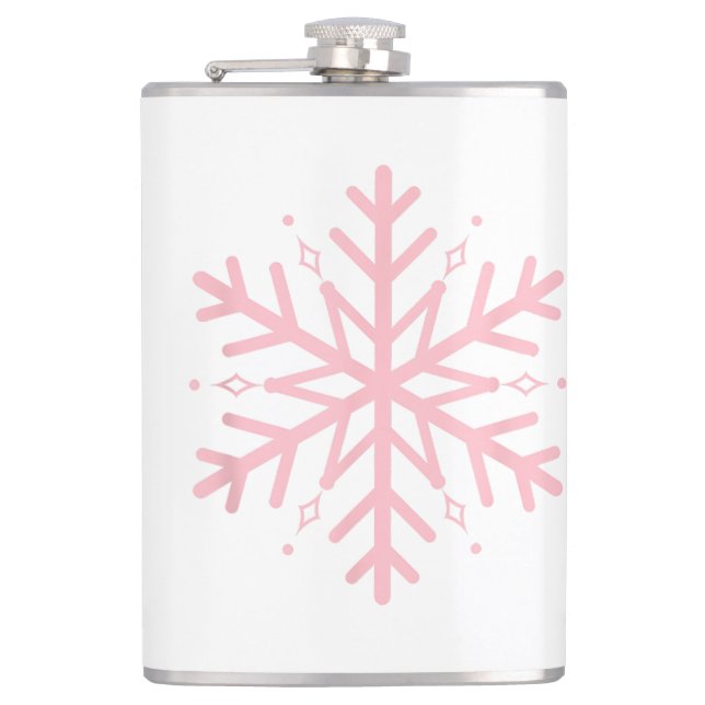 Pink Snowflake Flask (Front)