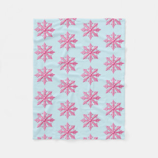 Pink Snowflake Fleece Blanket