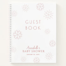 Pink Snowflake Girl Baby Shower Guest Book