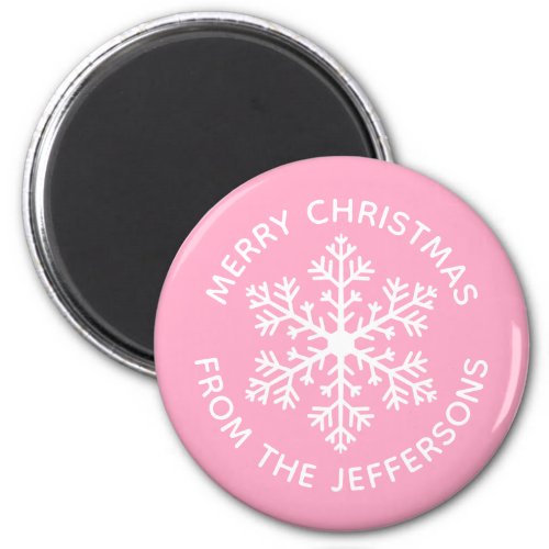 Pink Snowflake Magnet