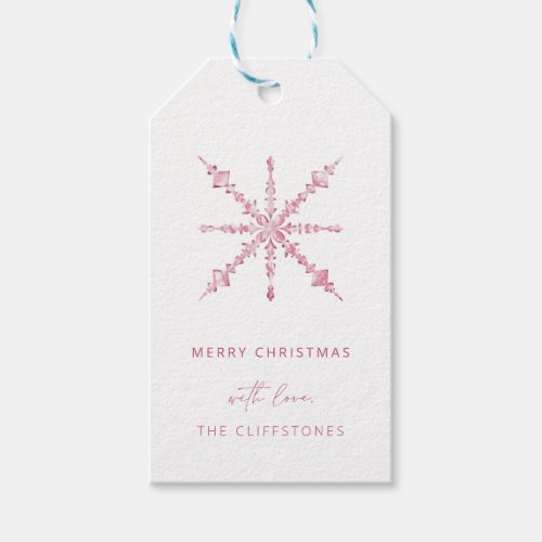 Pink Snowflake Nutcracker Christmas Gift Tag