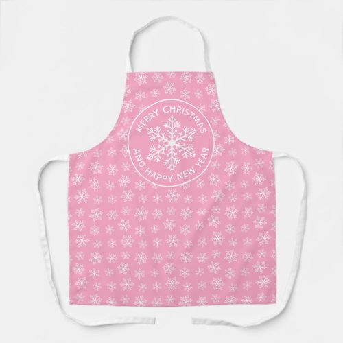 Pink Snowflake Pattern Apron