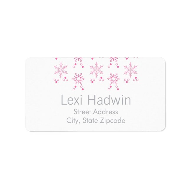 Pink Snowflake | Return Address Label (Front)