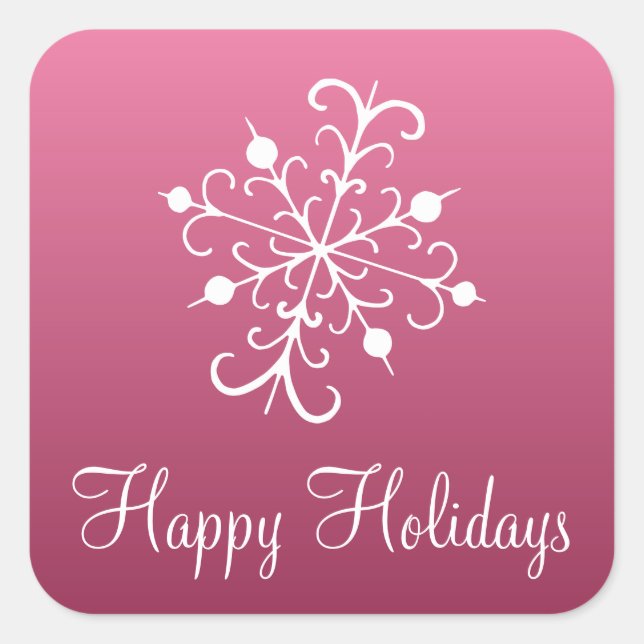 Pink Snowflake Stickers (Front)