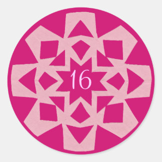 Pink Snowflake Sweet 16 Sticker