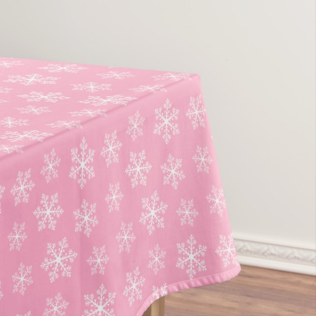 Pink Snowflake Tablecloth (In Situ)