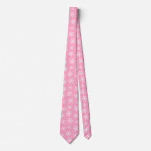 Pink Snowflake Tie
