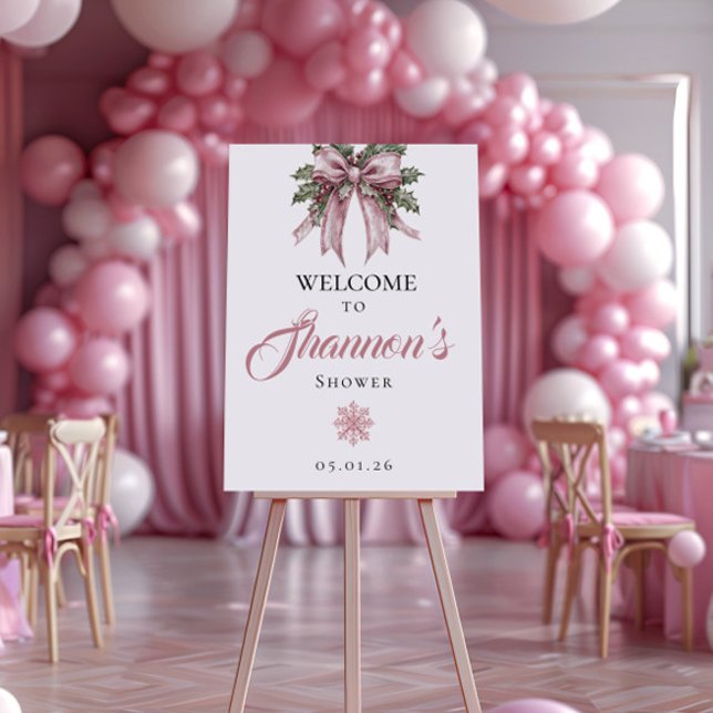  Pink Snowflake Welcome Sign | Winter Shower (Creator Uploaded)