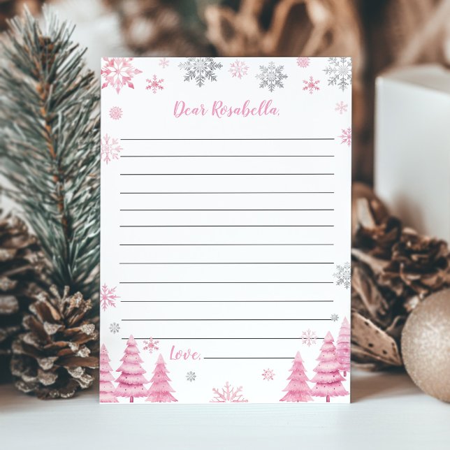 Pink Snowflake Winter Birthday Time Capsule Card (Creator Uploaded)