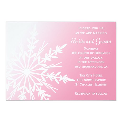 Pink Snowflake Invitations 5