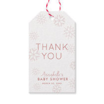 Pink Snowflakes Baby Its Cold Outside Thank You Gi Gift Tags